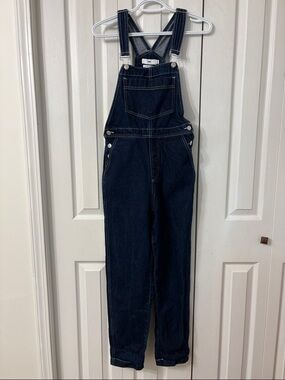 Twik by Simons Dark Wash Denim Overalls Slim Straight Leg Size XS